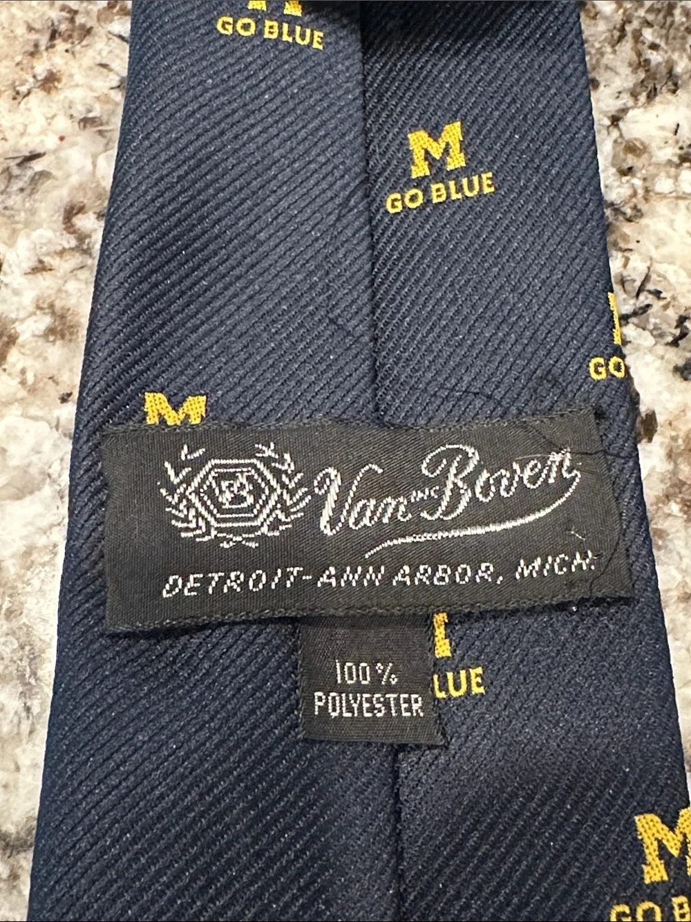 University of Michigan Go Blue Van Boven Tie EUC
